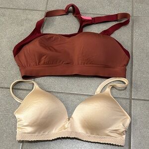 Brooks Red and Cream Bras